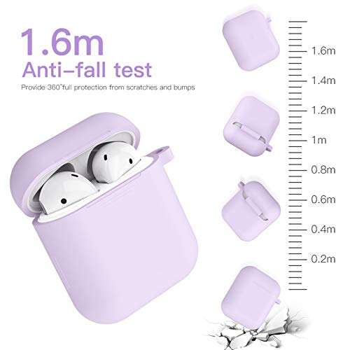 CTYBB for Airpod Case,Silicone Airpods Case Cover with Fur Ball Keychain Compatible with Apple Airpods 2/1 (Front LED Visible) 3