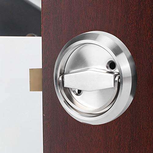 Ichiias Door Lever Lock 304 Stainless Steel Double‑Sided Lock Ring Handle Door Lock Accessories for Home Bathroom(Silver ) 3