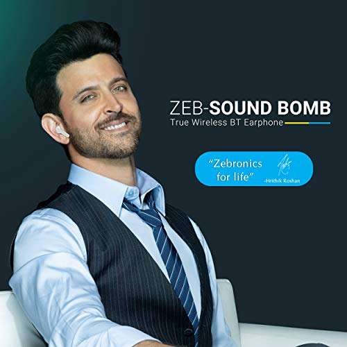 ZEBRONICS SOUND BOMB Supporting Bluetooth 5.0 TWS Earphones with Touch Control,Call Function,Voice Assistant & Upto 18hrs Playback time with Portable Charging Case(White) 2