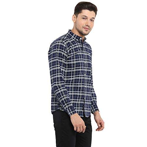 Red Tape Men's Printed Regular fit Casual Shirt (RSF9034A_Check Navy_M 2