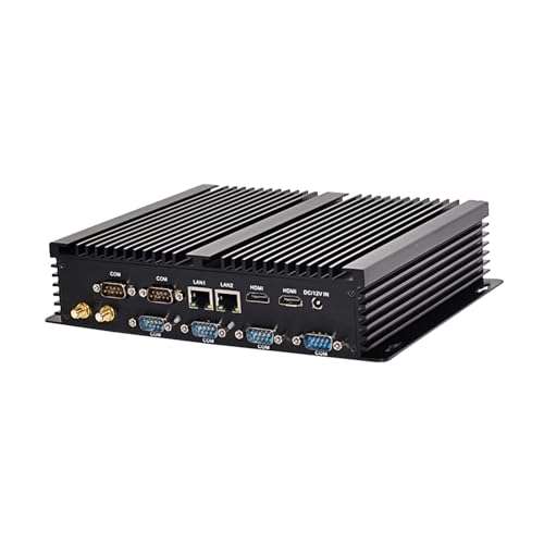 HUNSN Fanless Industrial PC, Mini Computer, I5 4200U 4250U 4258U 4278U 4288U, Windows 11 / Linux Ubuntu, IM04, 2 x HDMI, 2 x LAN, 6 x COM, 4 x USB3.0, 4 x USB2.0, 8G RAM, 512G SSD, 1TB HDD 3