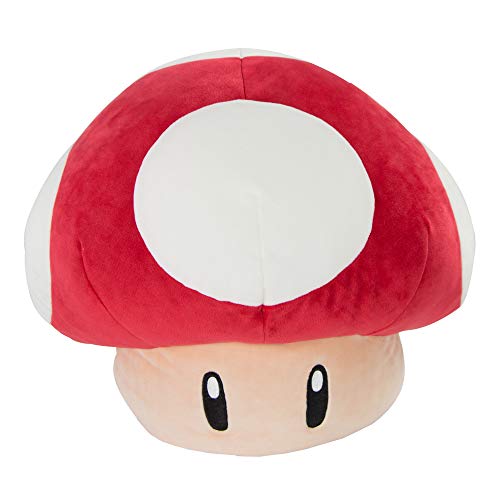 Club Mocchi-Mocchi- Mario Kart Plush - Red Mushroom Plushie - Squishy Mario Toys and Cute Stuffed Animals - Gaming Room Decor - Video Game Collectibles - 15 Inch