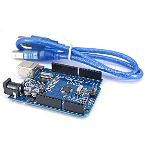 REES52 UNO R3 ATmega328P CH340 Development Board Compatible Arduino UNO R3 Arduino IDE Develope Kit Microcontroller with USB Cable Straight Pin Header 2.54mm Pitch Robot Parts 4