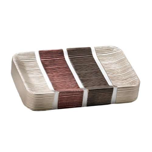 Popular Home Soap Dish, Modern Line Collection, Burgundy/Brown Stripe