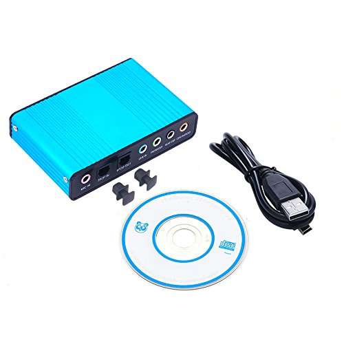 Sound Card,Ebetter USB 2.0 External Sound Card 6 Channel 5.1 Surround Adapter Audio S/PDIF f Optical Audio Sound Card Adapter for PC Laptop Recording Compatible 5