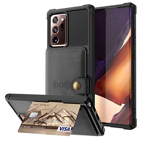 FHZXHY Galaxy Note 20 Wallet Case Card Holder with Magnetic Car Mount Function Phone Case (Support Wireless Charging) for Samsung Galaxy Note 20 5g/4g 6.7 inch 2020-Black 1