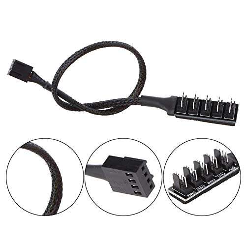Maxmoral 1 Piece PC Case Cooling Fan Hub Splitter 1 Female to 5 Male 4Pin Power Cable for 3Pin/4Pin PWM CPU Cooler 2