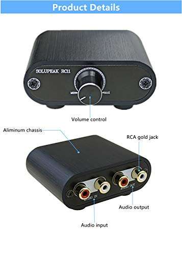TENEALAY RCA Audio Volume Controller, line Volume Control Box, Mini attenuator knob -RC11 4