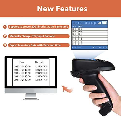 Trohestar N6 Wireless Barcode Scanner Inventory Scanner CCD Handheld Barcode Scanner with 2.4GHz Wireless & Wired Connection Portable Barcode Reader for Windows, Mac, Android, iOS (N6-1D) 2