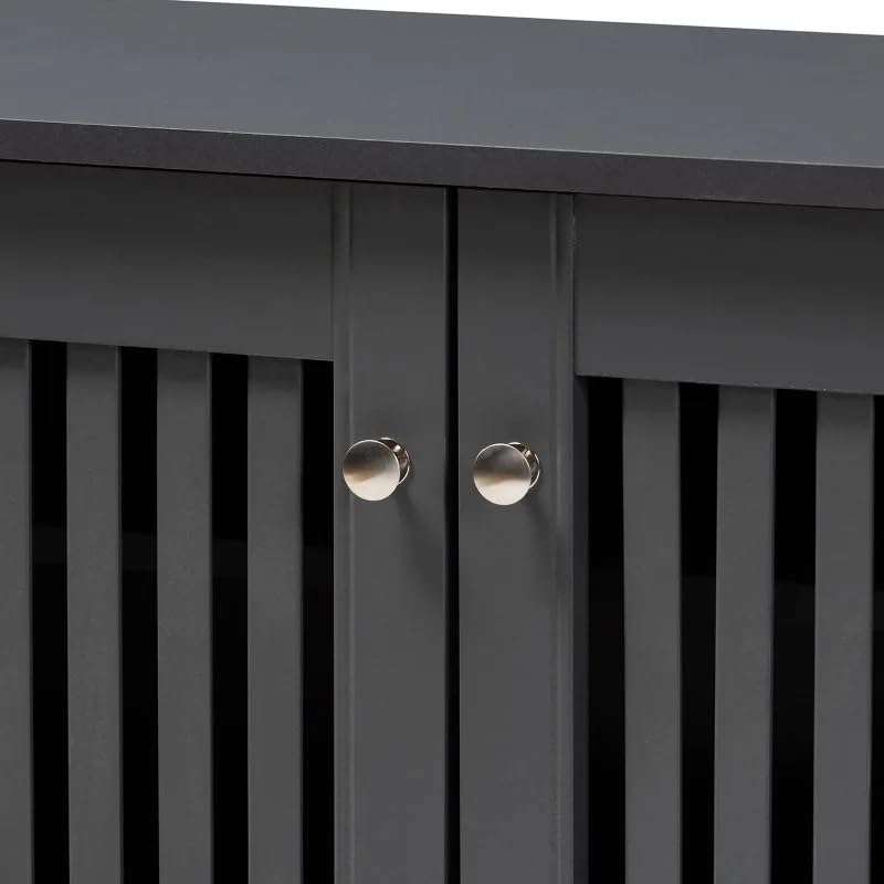 Hoe Rack Cabinet for Entryway Shoe Cabinet Three-Door Wooden Entrance Shoe Cabinet Home Office Storage Cabinet Living Room Entrance Shoe Cabinet Shoe Organisers 4