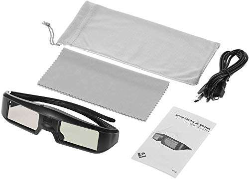 2X Sintron ST07-BT 3D Active Shutter Glasses Rechargeable for RF 3D TV, 3D Glasses for Sony, Panasonic, Epson 3D Projector, Samsung 3D TV, Compatible with TDG-BT500A TY-ER3D5MA TY-ER3D4MA TDG-BT400A 3