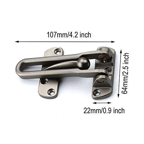 TOGU 4 Pack Swing Bar Door Guard Gate Latches Door Security Guard,Burglar-Proof Padlock Door Clasp for Home,Apartment,Hotel,Motel,Dormitory,Black Nickel Finish 4
