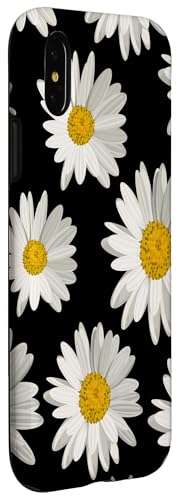 White Daisy Flowers Black Background Case for iPhone X/XS 3