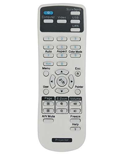 AIDITIYMI White Remote Control Replace Fit for Epson Projector EB-1880 EB-1870 1860 EB-1850W EB-1840W EB-1860 EX3220 VS335W EX5220 EX5230 EX6220 EX7220 VS230 VS330 725HD 730HD 3