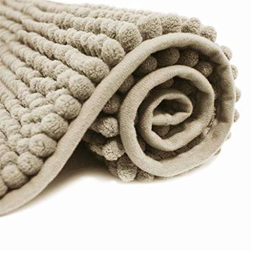 JTdiffer Bathroom Rug 20x32 inch Non Slip, Super Absorbent Bathroom Mat, Extra Soft Bath Mat and Quick Dry Chenille Bath Rugs Carpet for Tub, Shower, Bath Room, Bedroom, Kitchen, Sink (Pink) 1