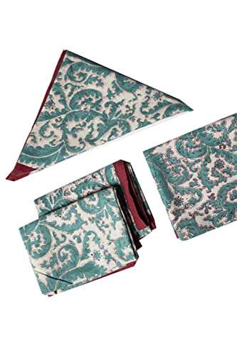 CONTRAST LIVING Kusum Hand Block Printed Kitchen Towel/Dish Towel/Hand Towel Multi Color Set of 3 Pcs 3