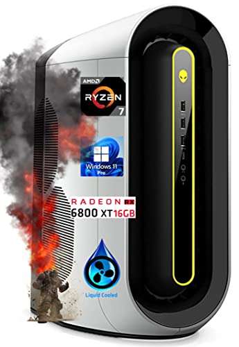 Alienware Aurora R10 Gaming Desktop, AMD Ryzen 7 5800 Liquid-Cooling, AMD Radeon RX 6800 XT 16GB, 256GB NVMe SSD, 64GB RAM, DisplayPort, HDMI, AX Wi-Fi, RGB FX Lighting - Windows 11 Pro