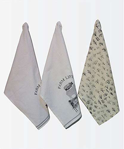 RATAN CART Cleaning Cloth Multipurpose Cotton Kitchen Towel (Set of 3, White, Beige) 1