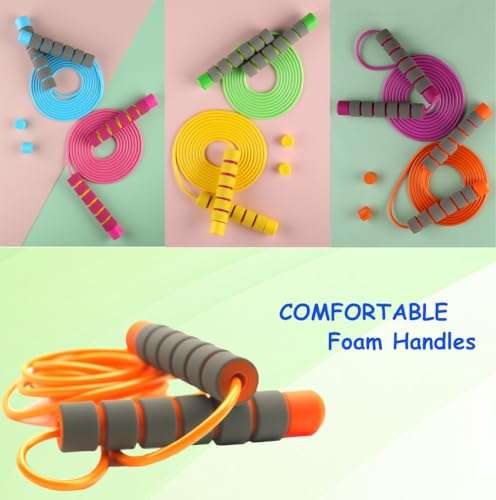 Jump Rope for Kids - Adjustable Soft Skipping Rope with Skin-Friendly Foam Handles for Kids, Boys, Girls, Children - Outdoor Fun Activity, Great Party Favor, Exercise Activity & Fitness 5