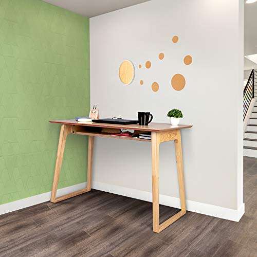 Wipro Furniture Ryland Natural Wood Office Desk & Study Table with inbuilt Utility Shelf - 1050 * 600 * 740mm (Birch Ply & Natural Pine Wood), 41 * 23.6 * 29 inches (ERYLD10560XXXX) 2