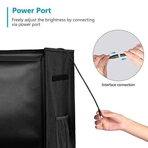 Neewer Bi-Color Dimmable 3000K-6500K Photo Studio Light Box 20 Inches Shooting Light Tent Foldable Portable Professional Booth Table Top Photography Lighting Kit 160 LED Lights 4 Color Backdrops 6