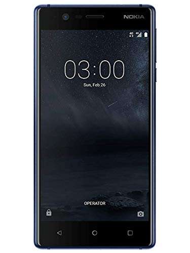 Nokia 3 16GB Android Single-SIM Factory Unlocked 4G/LTE Smartphone (Tempered Blue) - International Version (Renewed)