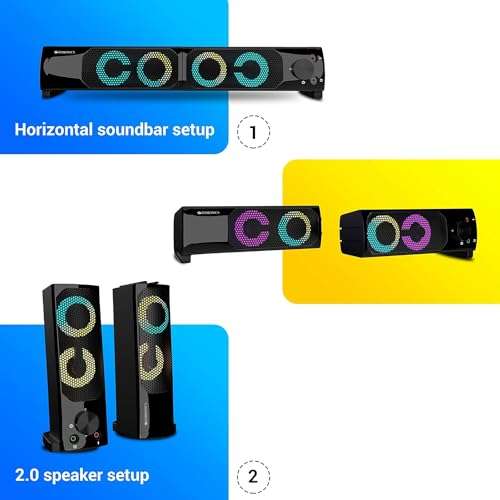 ZEBRONICS Zeb Wonderbar 10 USB Powered 2.0 Computer Speaker with RGB Lights 6