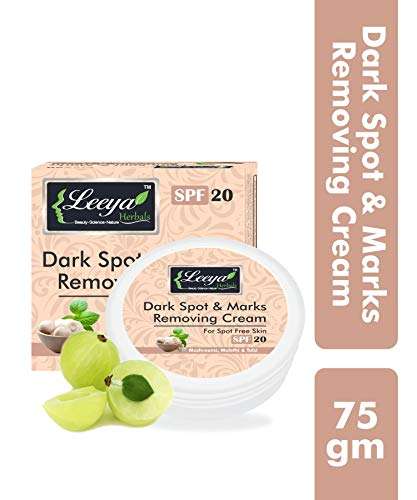 LEEYA HERBALS VITAMINC VITAMIN B3 WHITE MULBERRY LIQUORICE TEA TREE OIL NEEM HONEY APPLE CIDER VINEGAR PAPAYA RAKTA CHANDAN MANJISHTHA DARK SPOTS AND MARKS REMOVAL CREAM FOR OILY SKIN WOMEN MEN 75 GM 2