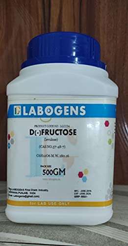 LABOGENS D-(-)-FRUCTOSE (levulose) 500GM, Assay : Min. 98% C6H12O6 M.W. 180.16,(CAS NO.57-48-7) 1