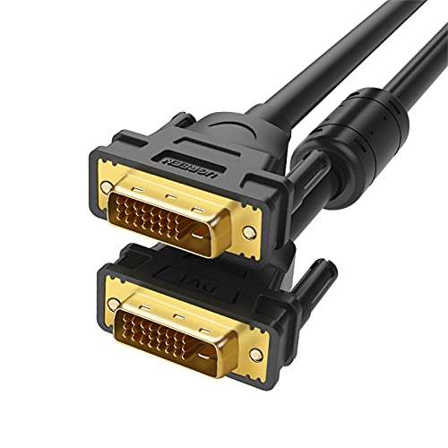 UGREEN 1.5 m DVI to VGA Cable DVI-I 24 + 5 Male to 15 Pin VGA Male Converter Adapter Cable with Gold Plated Highly Pure Copper Conductors, Support 1080P for Gaming, DVD, Laptop, and Projector 1