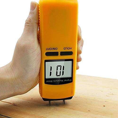 WZCUICAN Moisture Meters 4Pins Wood Moisture Meter Tree Digital Bamboo Paper Meter Tester Tree Detector Humidity Tester Timber Damp Detector 6