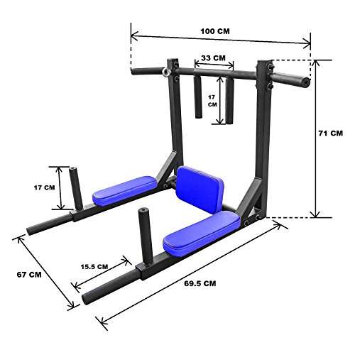 Dolphy Dips Bar, Pull Up Bar and Push Up Bar Wall Removable Model 4