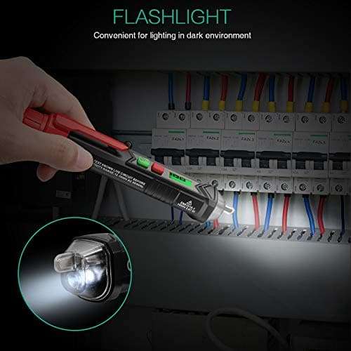 ORIA Voltage Tester, Non Contact AC Electricity Detector, 12V-1000V/48V-1000V Voltage Sensitivity Electric Compact Pen with LCD Display, LED Flashlight, Batteries Included 6