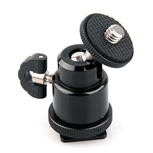 Adjustable Swivel Angle Ball 1/4" Hot Shoe Mount Adapter Holder Camera Video,Black,Pack of 1 5