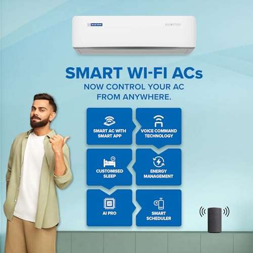 Blue Star 1.5 Ton 5 Star, 60 Months Warranty, Wi-Fi Smart Inverter Split AC (Copper, Convertible 5 in 1 Cooling, AI Pro, DigiQ Hepta Sensors, 4 Way Swing, IE518ZNURS, White) 4