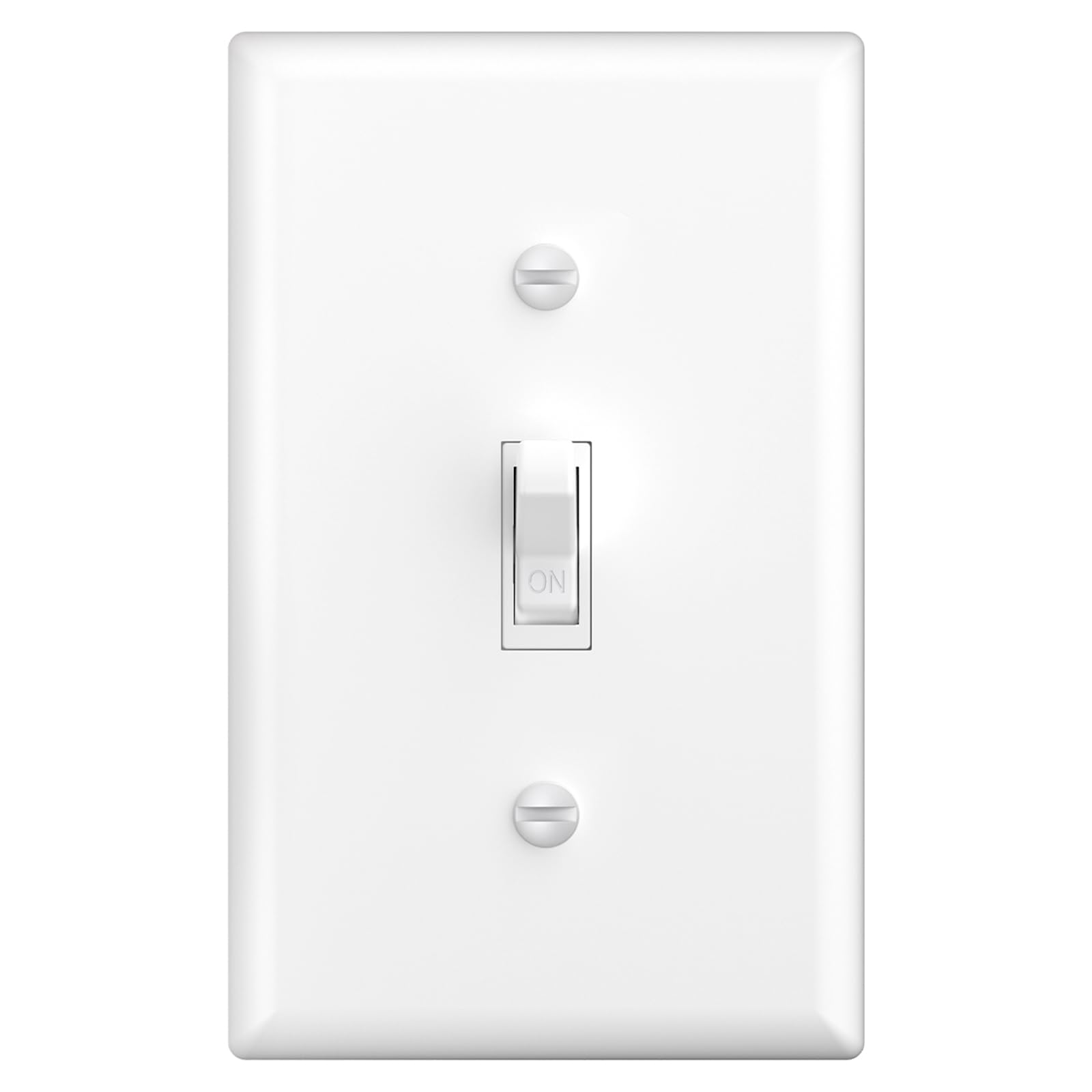 Amico 1 Pack Toggle Single Pole Light Switch Bundle with Wall Plate, UL Listed, 15A 120/277V, On/Off Toggle Interrupter Wall Switch Replacement, Residential Grade, for Home and Business, White