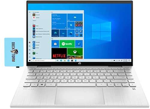 HP Pavilion x360 14t 2-in-1 Natural Silver Laptop (Intel i5-1135G7 4-Core, 32GB RAM, 2TB PCIe SSD, Intel Iris Xe, 14.0" Touch Full HD (1920x1080), 60Hz, DDR4, Win 11 Pro) with Hub