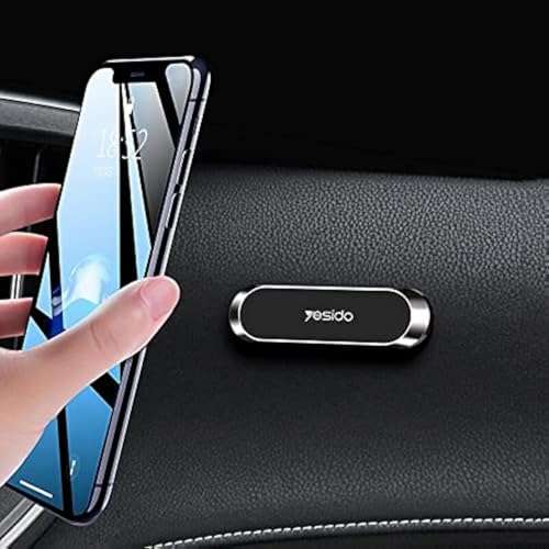 Magnetic Phone Car Mount, Dashboard Holder Car Compatible Mini Strip Magnet Phone Car Mount , Rotating Magnetic Suction Mobile Phone Holder with All Smartphone and Tablets Cell Phone Car Kits.