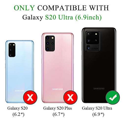 FYY Case for Samsung Galaxy S20 Ultra 5G 6.9", [Kickstand Feature] Luxury PU Leather Wallet Case Flip Folio Cover with [Card Slots] and [Note Pockets] for Galaxy S20 Ultra 5G 6.9 inch Crocodile Black 2