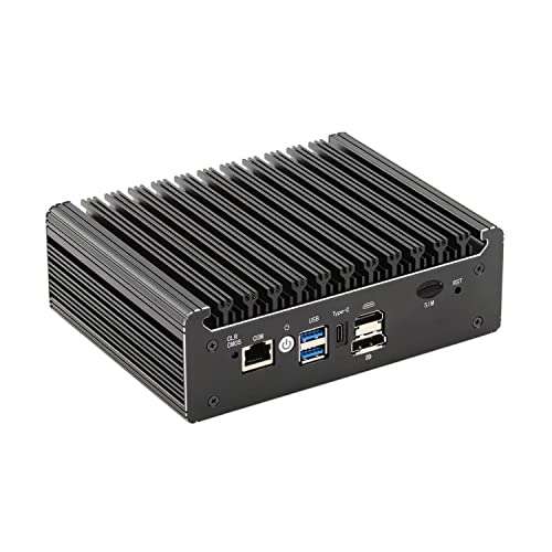 HUNSN Micro Firewall Appliance, Mini PC, OPNsense, VPN, Router PC, Intel N4505 N6000, RS41, AES-NI, 4 x 2.5GbE I226-V, Console, Type-C, HDMI, DP, SIM Slot, 16G RAM, 256G SSD 2