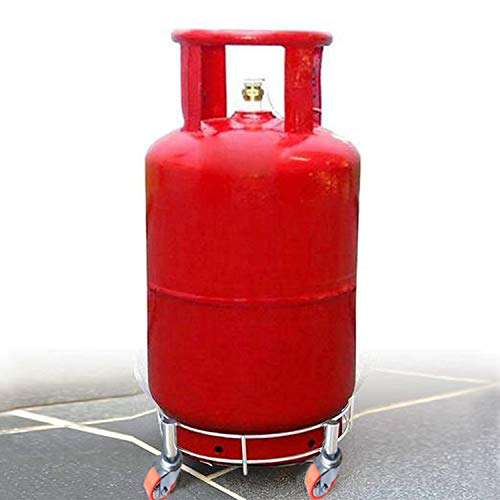 POGON Gas Stand With Wheel | Gas Cylinder Trolley With Wheels | Stainless Steel Gas Cylinder Trolley (Silver) 4