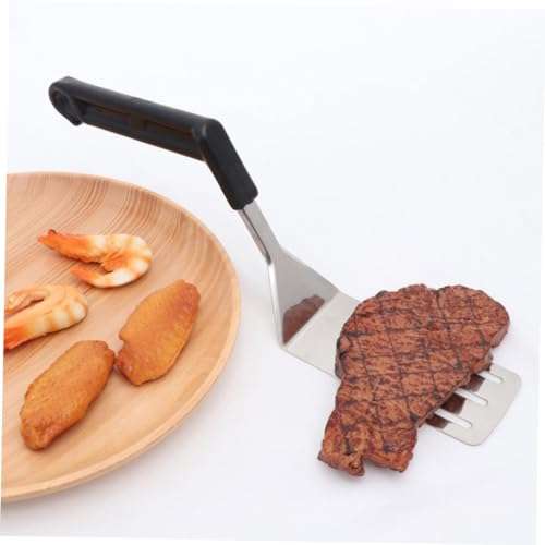 KICHOUSE Ergonomic Grip Stainless Steel Frying Spatula Slotted Turner for Grilled Steak Efficient Kitchen Tool 4