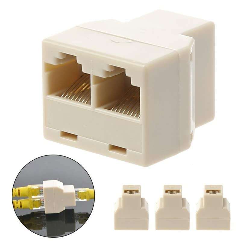 RJ45 Splitter, Ethernet Splitter, RJ45 Splitter Adapter LAN Network Internet Splitter 1 to 2, Ethernet Cable &LAN Internet Splitter for Cat5 Cat5e Cat6 Cat 7 (Pack of 4) (White) 6