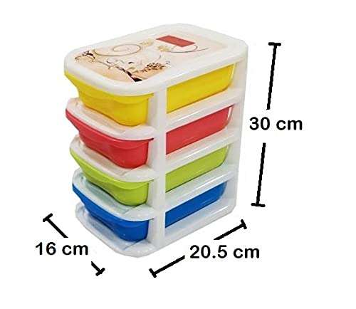 Nabhya Plastic 4 Tier Drawer Medium Size Chester Storage Organizer Cabinet (Multicolour, Size - 20 cm, 16 cm, 30 cm) 2