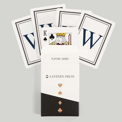 Lantern Press Monogram, Estate, Gray and Blue, W (52 Playing Cards, Poker Size Card Deck with Jokers) 6