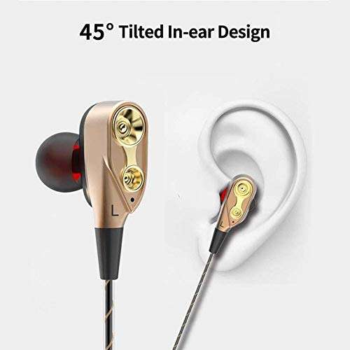 Raptas Headphone 4D Deep Bass Stereo Earphone Dual Driver Sport Wired Headset with c for All Smartphone 3