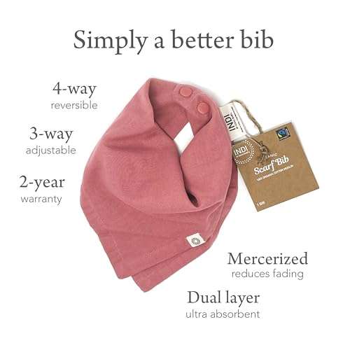 Kishu Baby Indi Organic Baby Bandana Bibs – Fairtrade 4-Way Reversible Drool Bibs for Boys & Girls – Unisex (Set of 5) (Sahara) 2