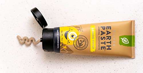 Redmond Earthpaste with Silver - Natural Non-Fluoride Toothpaste, 4 Ounce Tube (Lemon Twist) 4