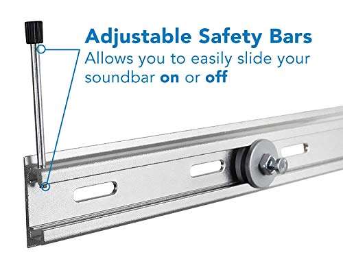 Mount Plus MP-SB-42 Aluminum Universal Sound Bar Bracket Mount for Mounting Sound Bar Above or Under TV Fits Most of Sound Bars up to 33 LBS 5