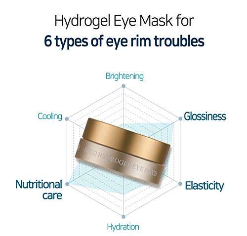 PETITfÉE 24k GOLD HYDROGEL KOREAN EYE PATCHES for Puffy Eyes, Under-eye Wrinkles & Dry Under-eye Skin. PACK OF 60 (30 Pairs) 4